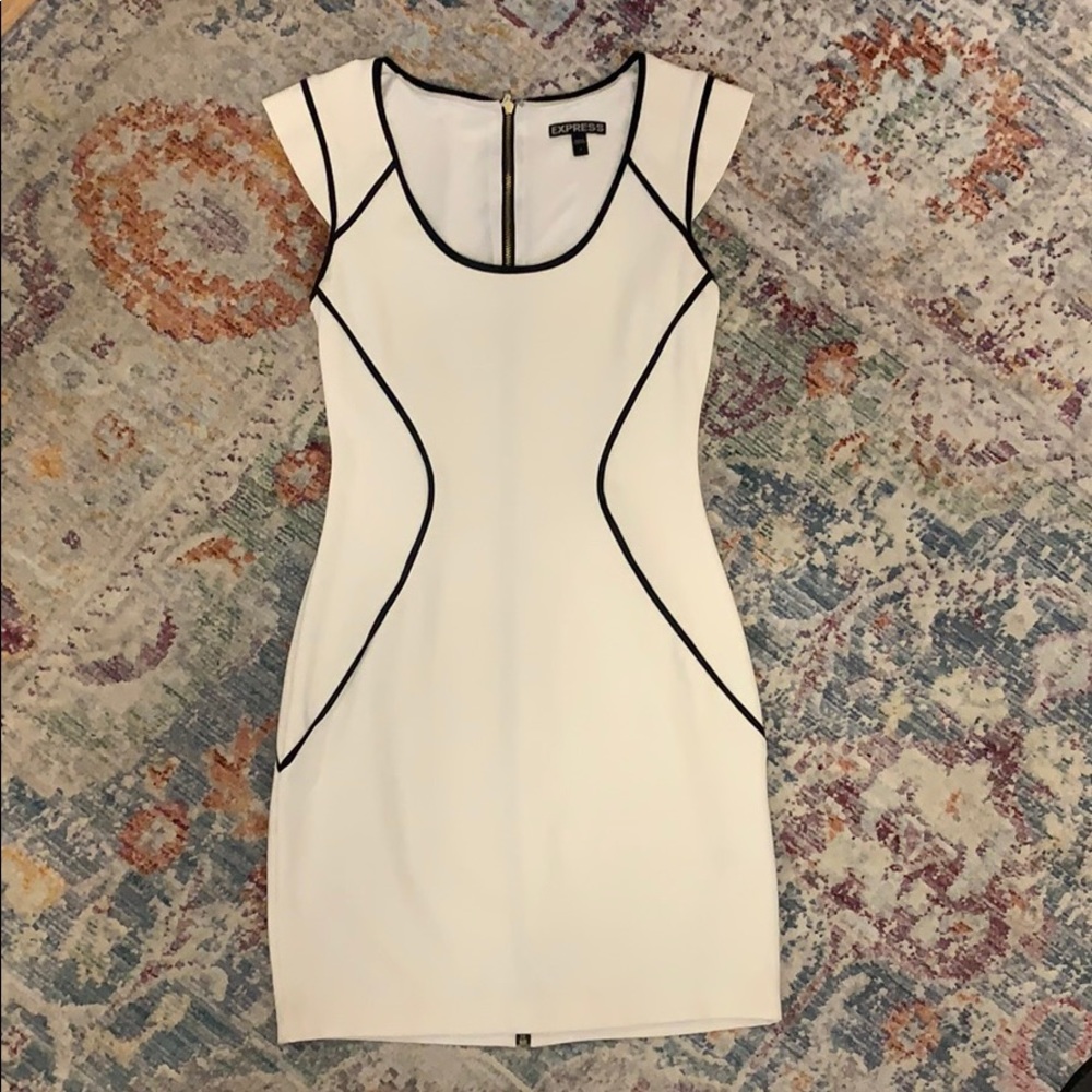 White and black Mini Dress